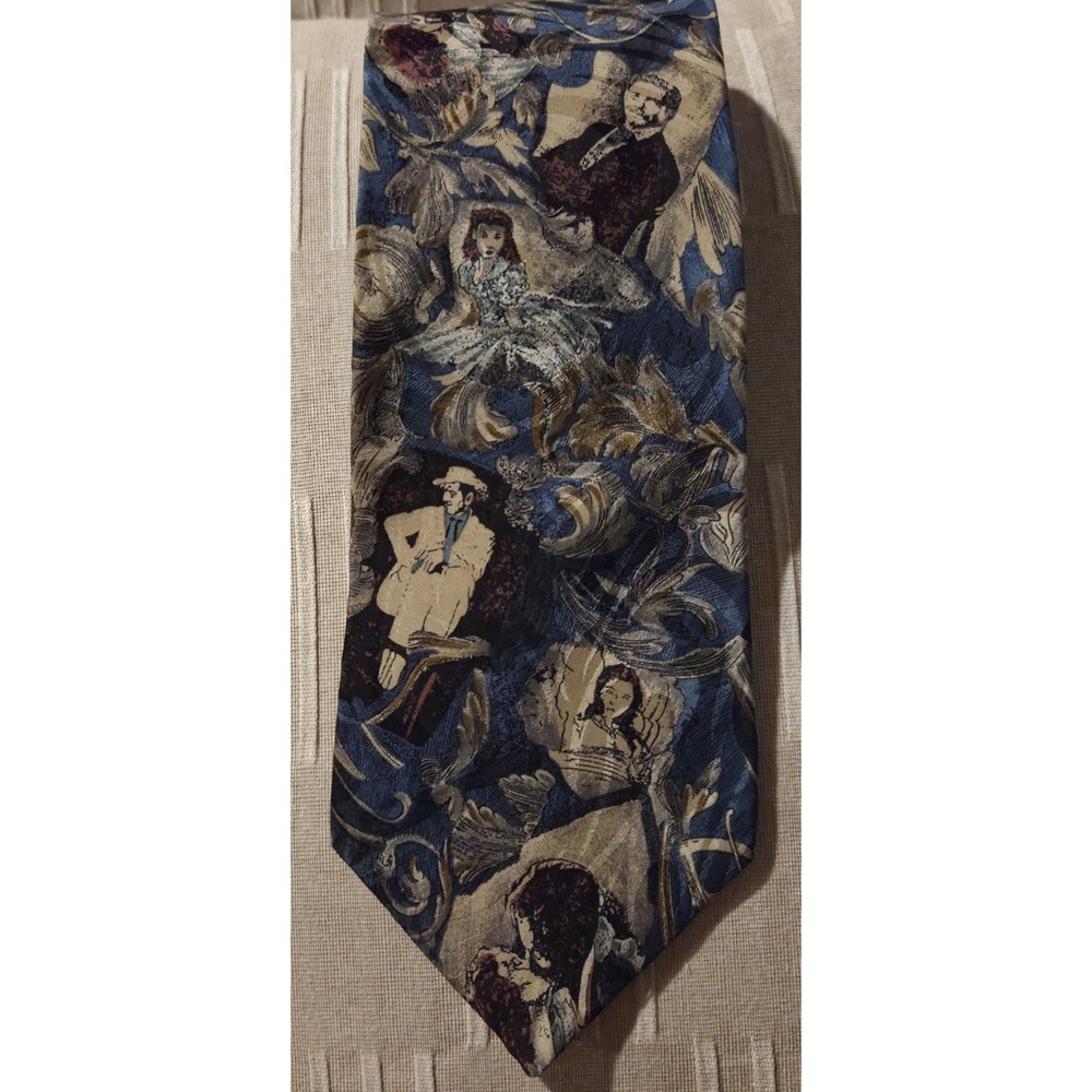 Vintage‎ American Film Mens Silk Tie Gone With The Wind Clark Gable Vivian Leigh